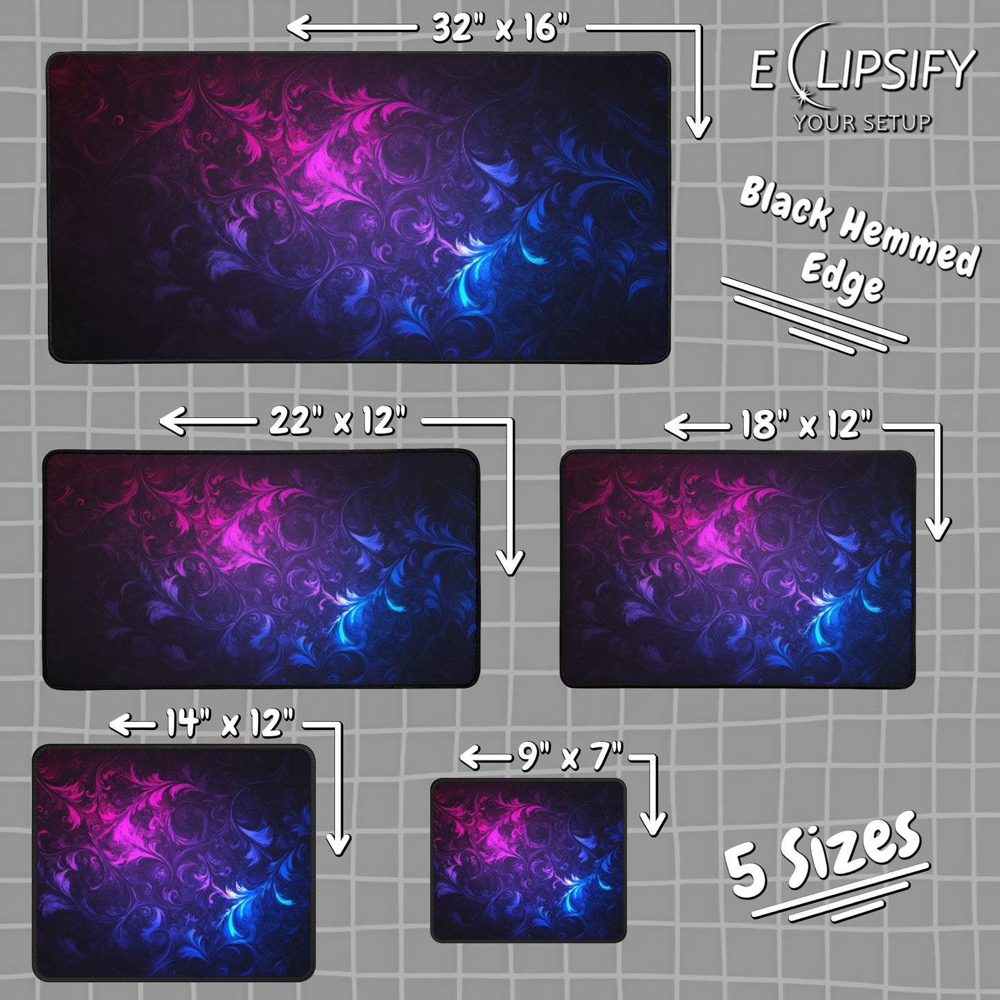 Neon Petals: Floral Gaming Mouse Pad