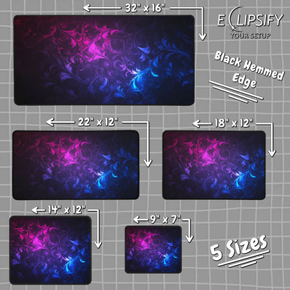 Neon Petals: Floral Gaming Mouse Pad