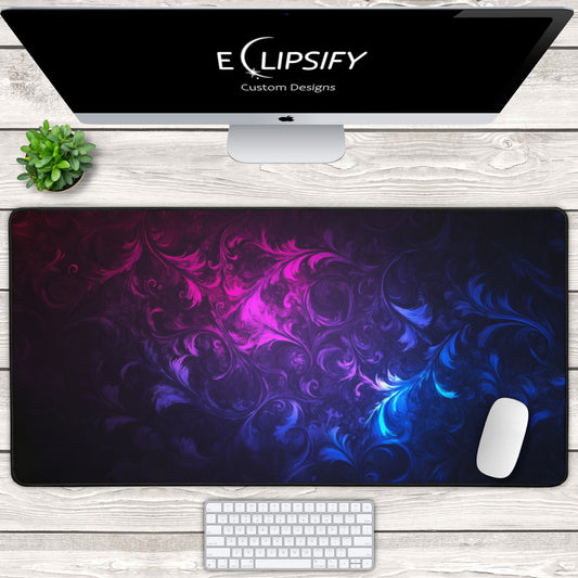 Neon Petals: Floral Gaming Mouse Pad