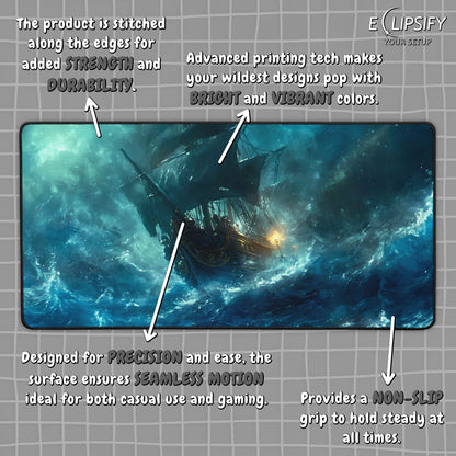 The Flying Dutchman: Pirate Ship Gaming Mouse Pad