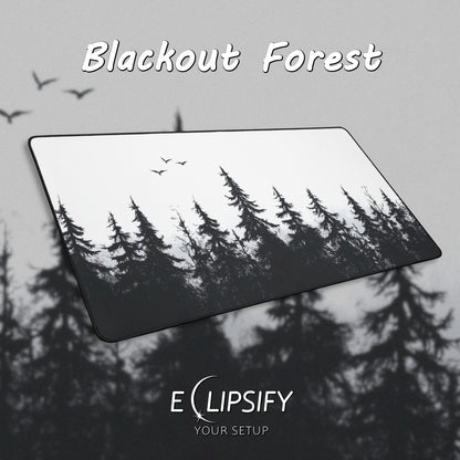 Blackout Forest: Tree Landscape Minimalist Mouse Pad