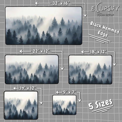 Misty Forest: Minimalist Forest Landscape Gaming Mouse Pad