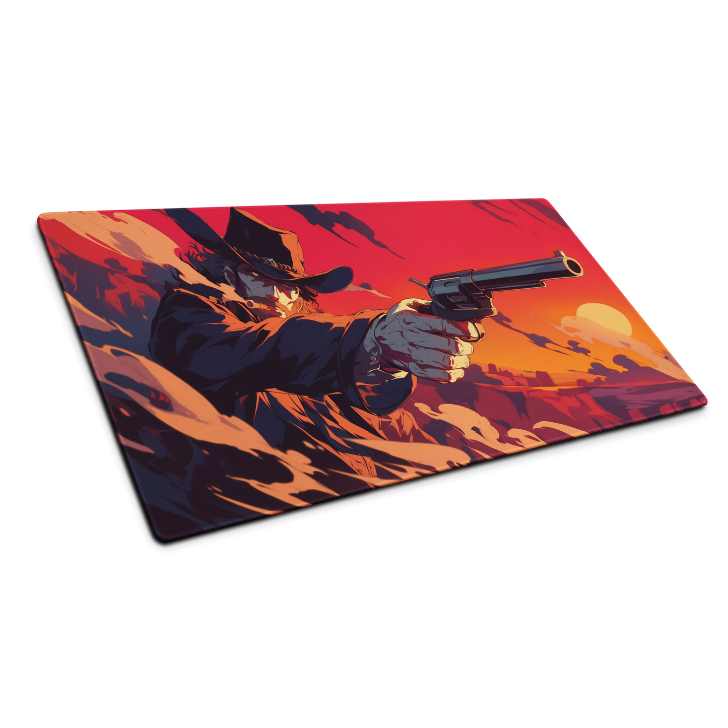 Reckless Redemption: Cowboy Outlaw Gaming Mouse Pad