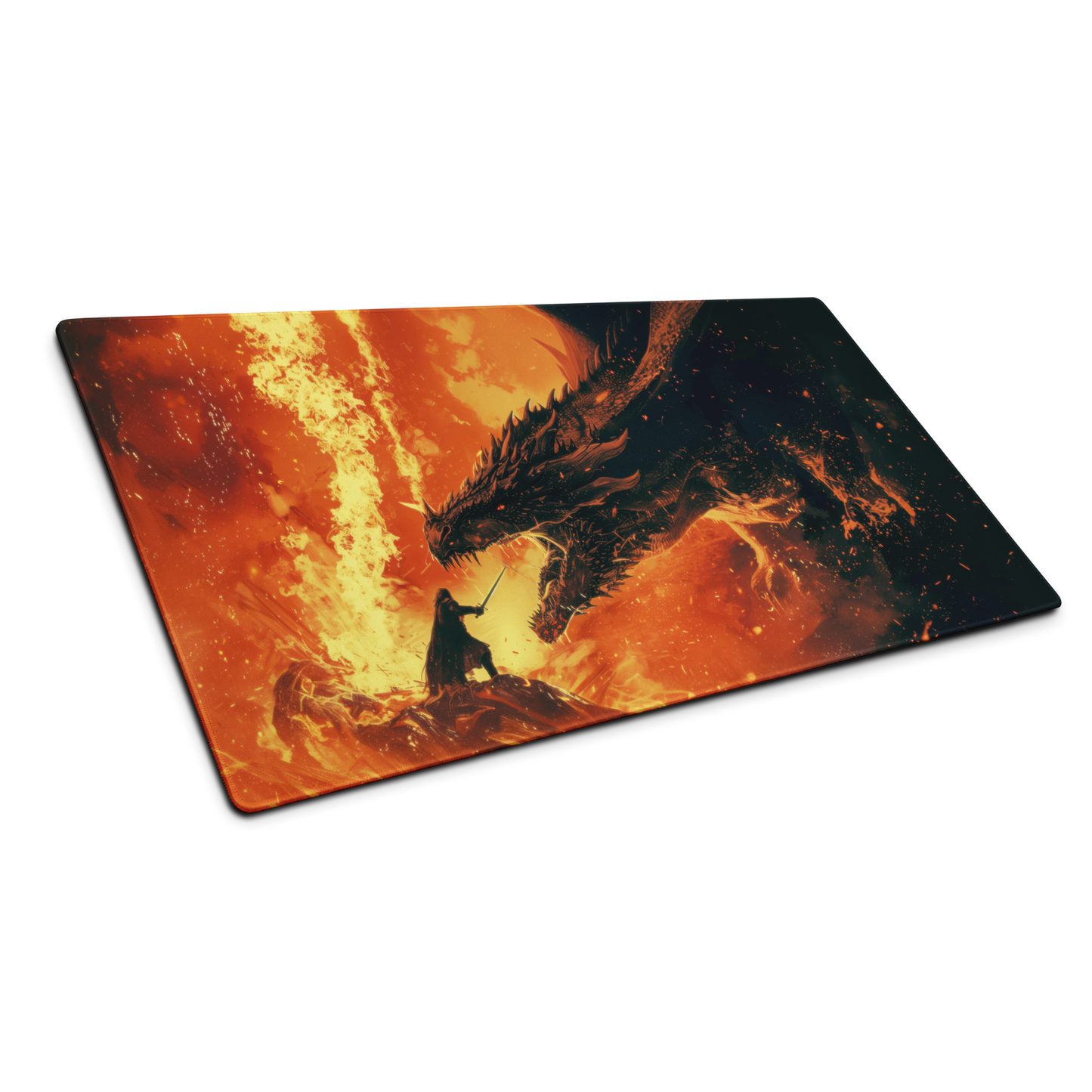 Inferno Clash: Warrior VS Dragon Gaming Mouse Pad