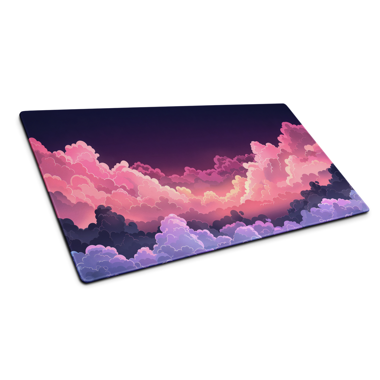 Gentle Hues: Purple And Pink Pastel Cloud Gaming Mouse Pad