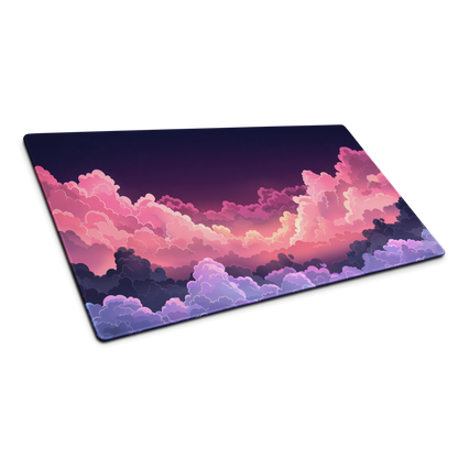 Gentle Hues: Purple And Pink Pastel Cloud Gaming Mouse Pad