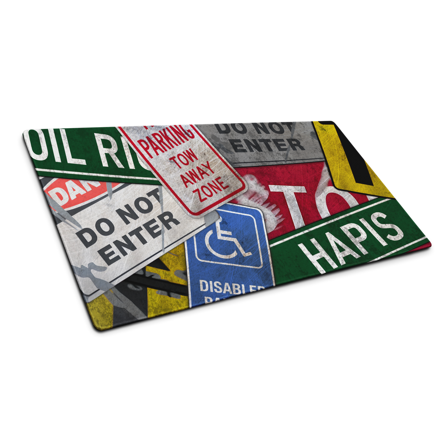 Road Kill: Rusty Road Sign Gaming Mouse Pad