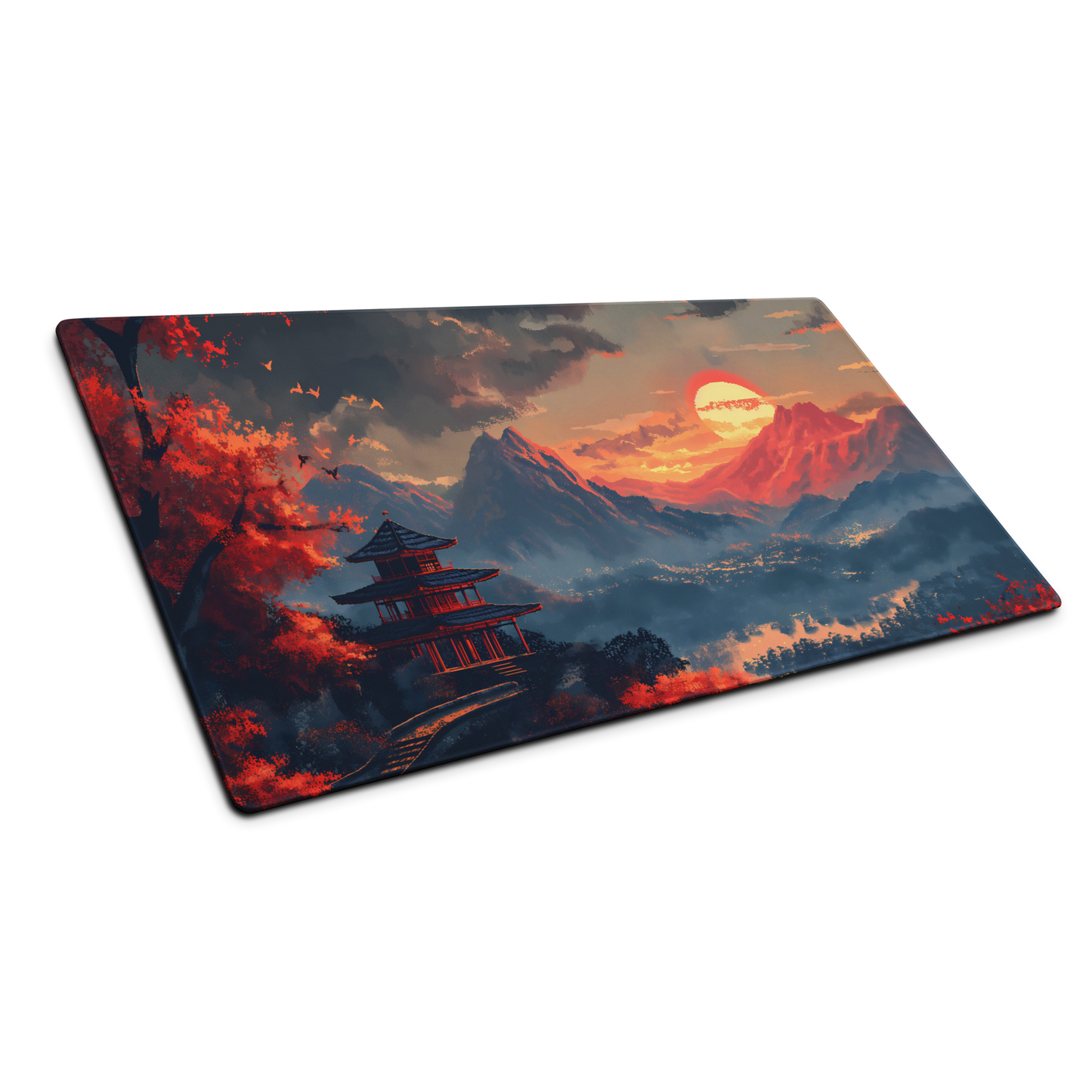 Sacred Zen: Japanese Pixel Art 8 Bit Landscape Gaming Mouse Pad