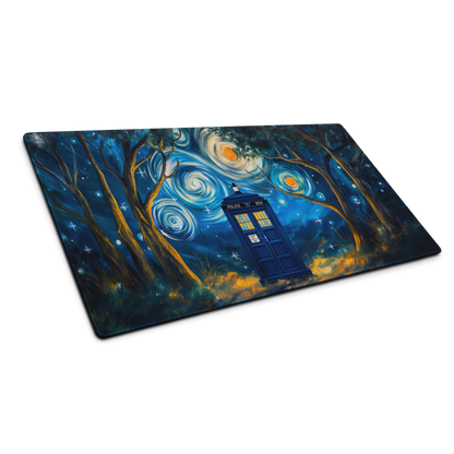 Starry Night Police Box Gaming Mouse Pad