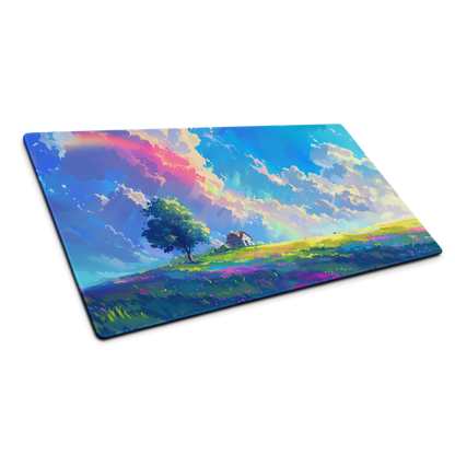 Rainbow Residence: Pastel Field Gaming Mouse Pad