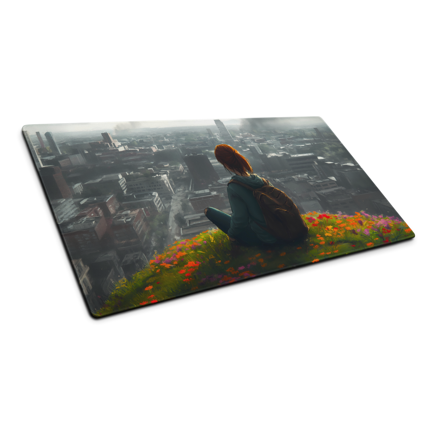 Two Worlds: Girl Zombie Apocalypse Mouse Pad