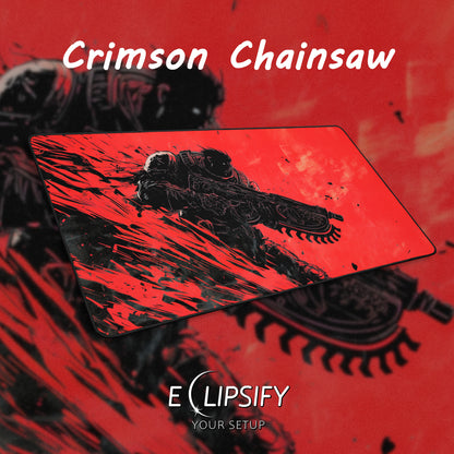 Crimson Chainsaw: Gears Soldier Gaming Mouse Pad