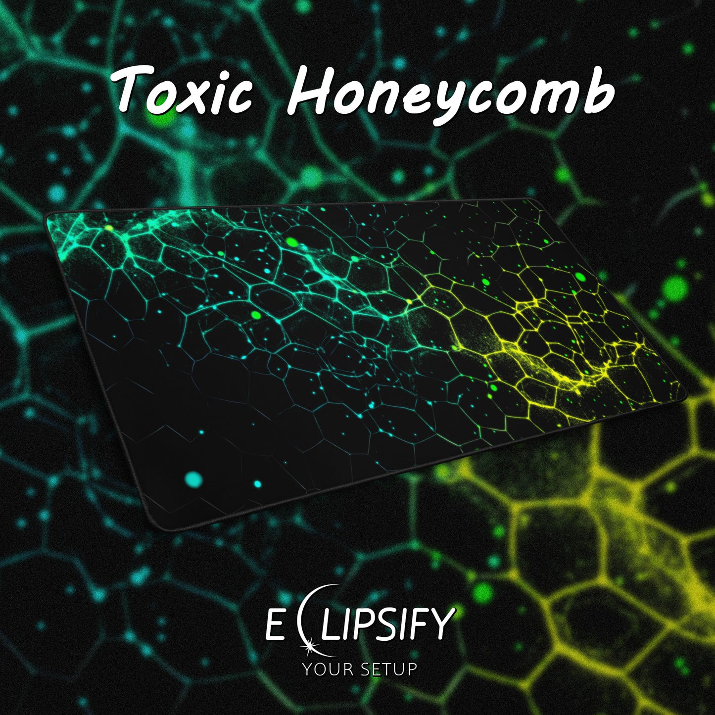 Toxic Honeycomb: Yellow and Green Pattern Gaming Mouse Pad