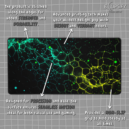 Toxic Honeycomb: Yellow and Green Pattern Gaming Mouse Pad