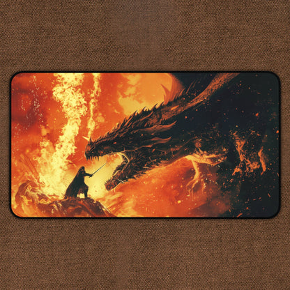 Sword Against Flame: Warrior Vs Dragon TCG Playmat