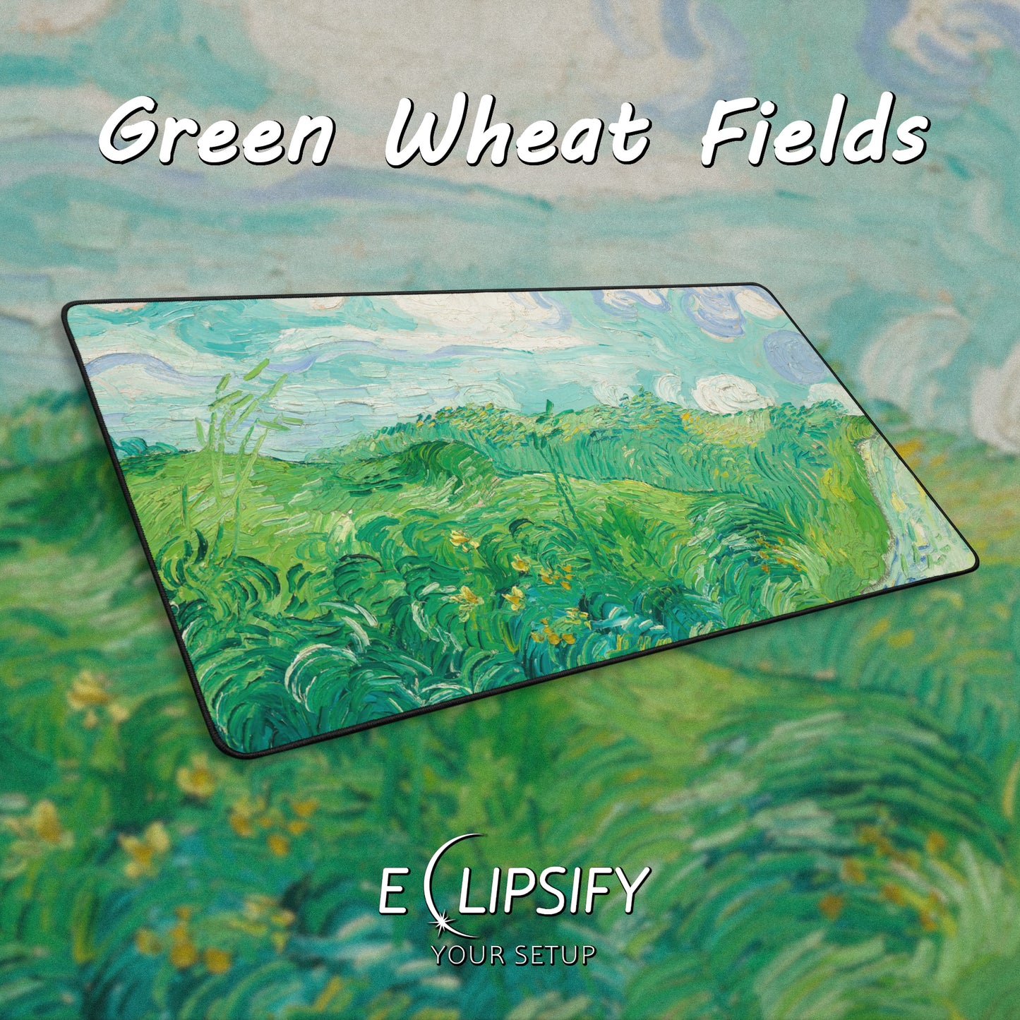 Green Wheat Fields Auvers: Vincent Van Gogh Mouse Pad