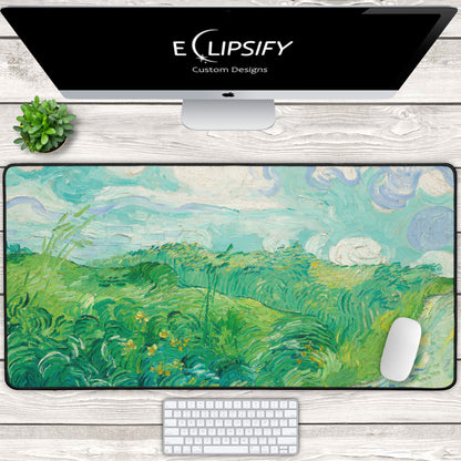 Green Wheat Fields Auvers: Vincent Van Gogh Mouse Pad