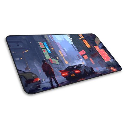Bit City: Cyberpunk Pixel Art City Mouse Pad