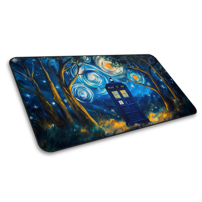 Starry Night Police Box Gaming Mouse Pad