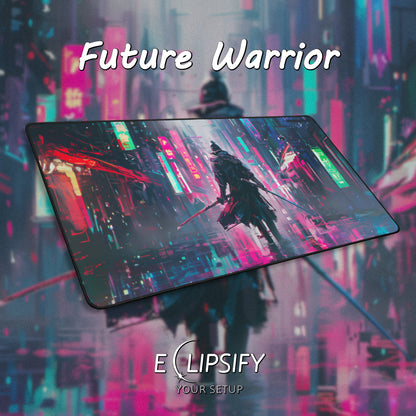 Future Warrior: Cyberpunk Samurai Gaming Mouse Pad