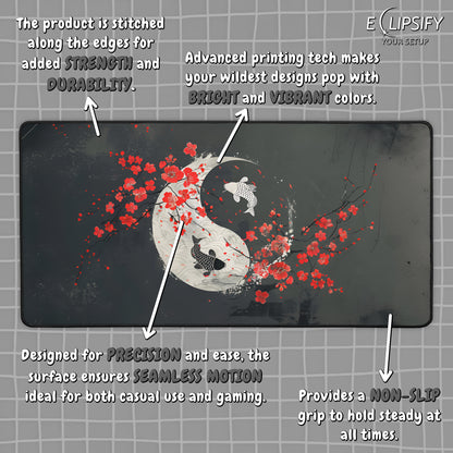 Koi Harmony: Koi Fish Yin Yang Gaming Mouse Pad
