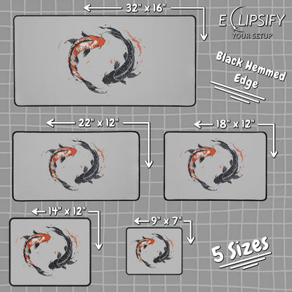 Koi Yin: Koi Fish Yin Yang Minimalist Mouse Pad
