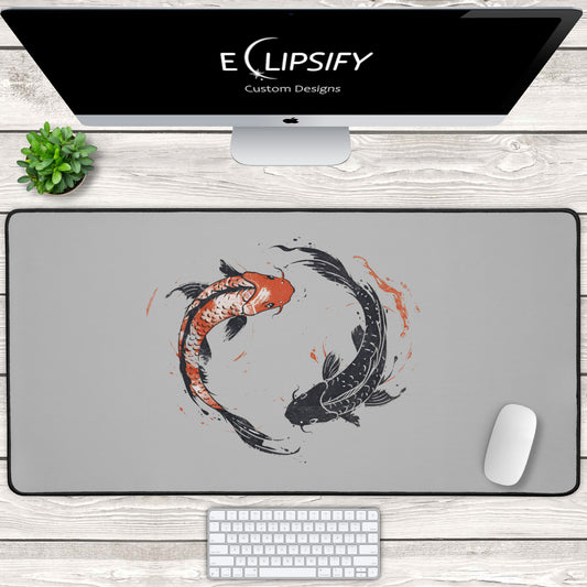 Koi Yin: Koi Fish Yin Yang Minimalist Mouse Pad