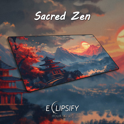 Sacred Zen: Japanese Pixel Art 8 Bit Landscape Gaming Mouse Pad