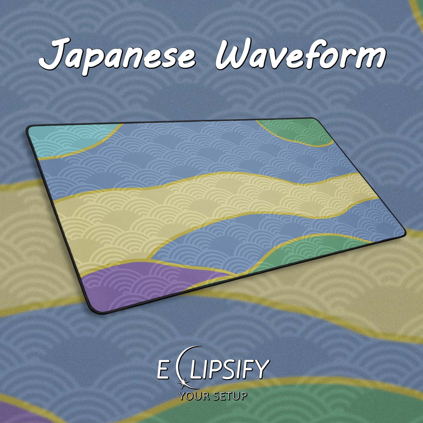Japanese Waveform: Waves Minimalist Mouse Pad