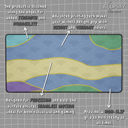 Japanese Waveform: Waves Minimalist Mouse Pad
