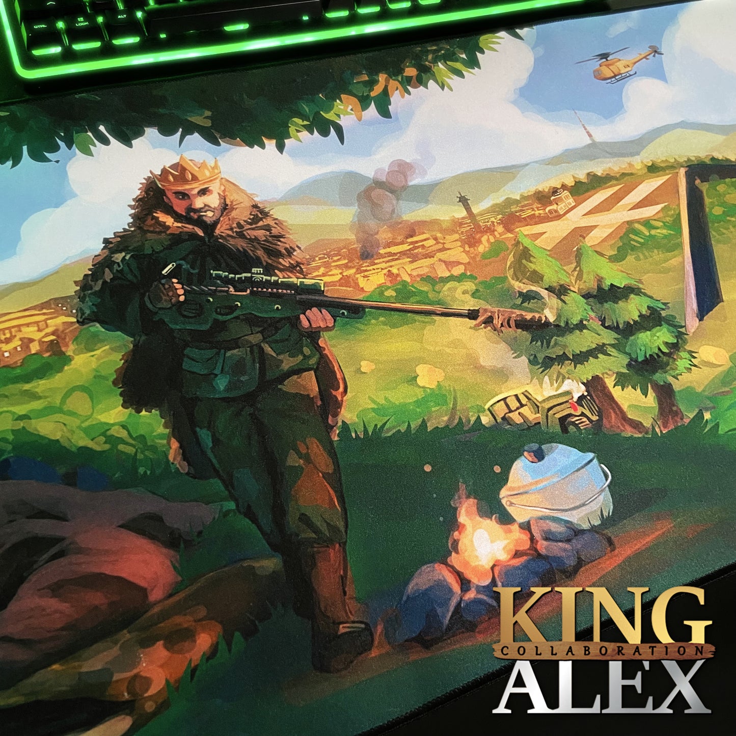 King Alex "Shooting Platform" Content Creator Collaboration Gaming Mouse Pad