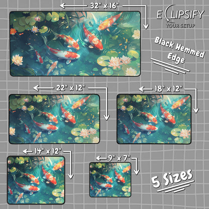 Petals & Fins: Koi Fish Gaming Mouse Pad