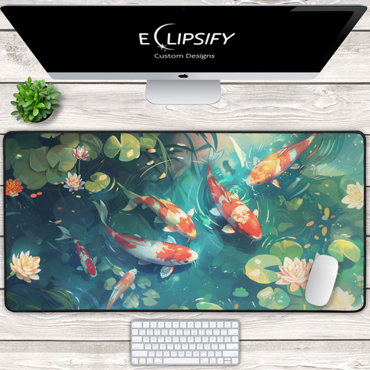 Petals & Fins: Koi Fish Gaming Mouse Pad