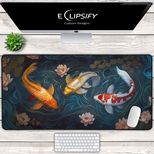 Reservoir Reflections: Koi Fish Gaming Mouse Pad