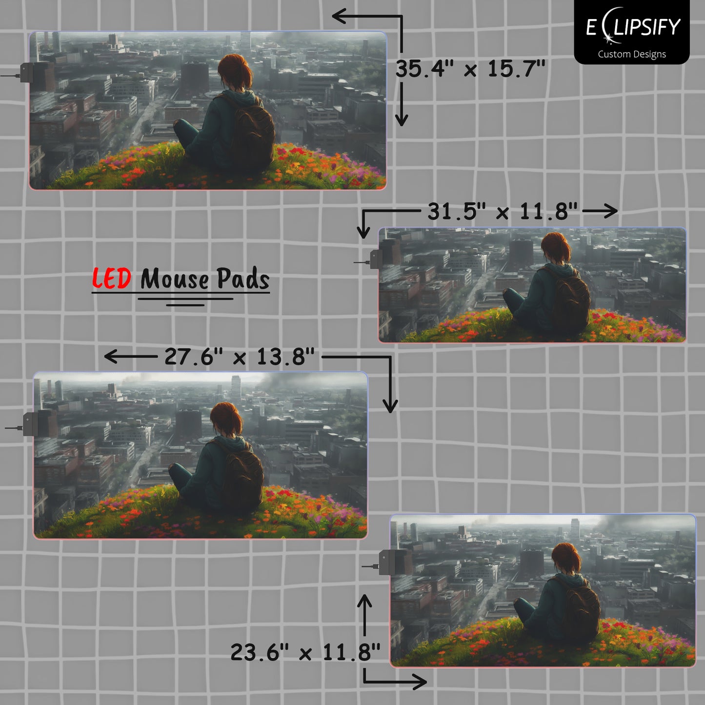 Two Worlds: Girl Zombie Apocalypse Mouse Pad