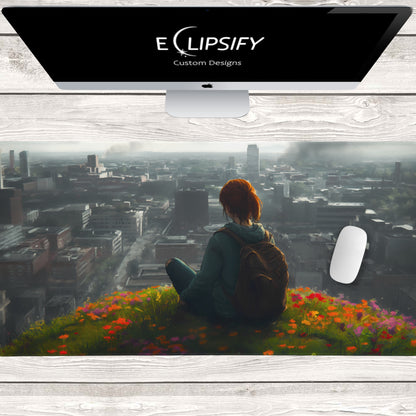 Two Worlds: Girl Zombie Apocalypse Mouse Pad
