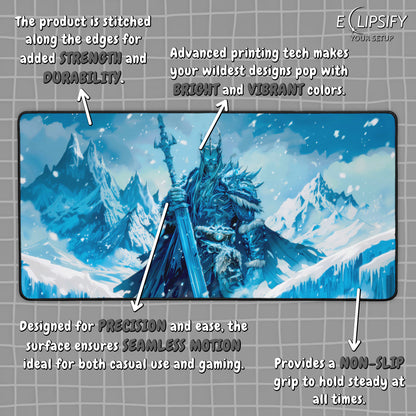 Frozen Reign: Lich King Blue Gaming Mouse Pad