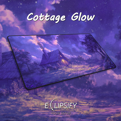 Cottage Glow: Purple Cosy Cottage Gaming Mouse Pad