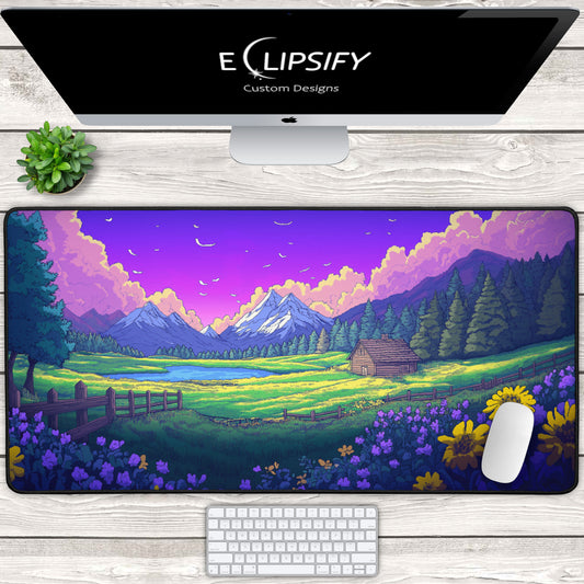 Sunflower Lodge: Cabin Forest Gaming Mouse Pad
