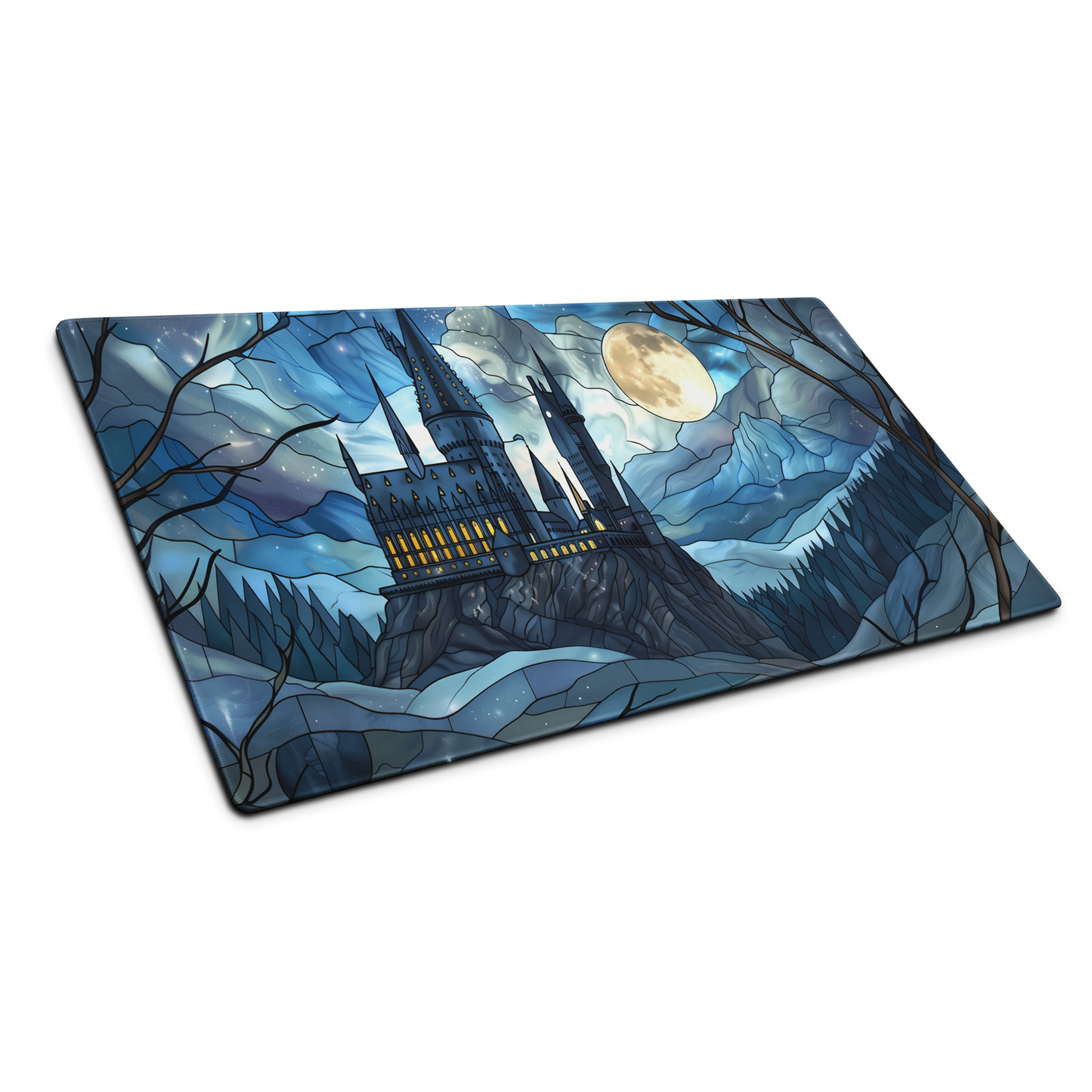 Twilight Glasswork: Magical Castle Gaming Mouse Pad