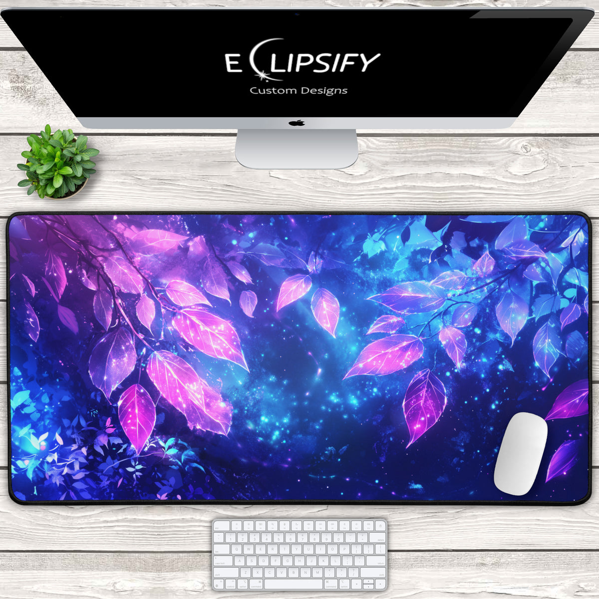 Petals of Magic: Enchanted Leaves Fantasy Mouse Pad
