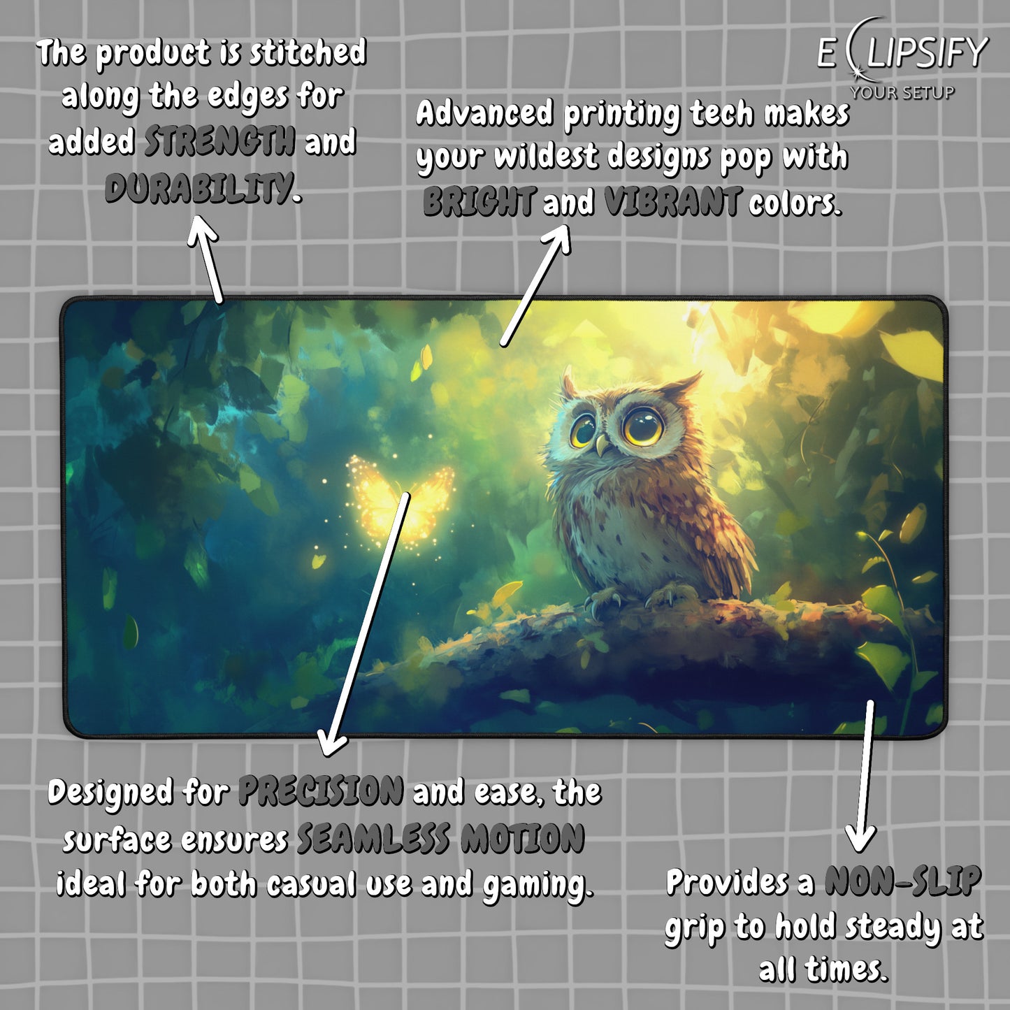 Magical Guardian: Owl Gaming Mouse Pad
