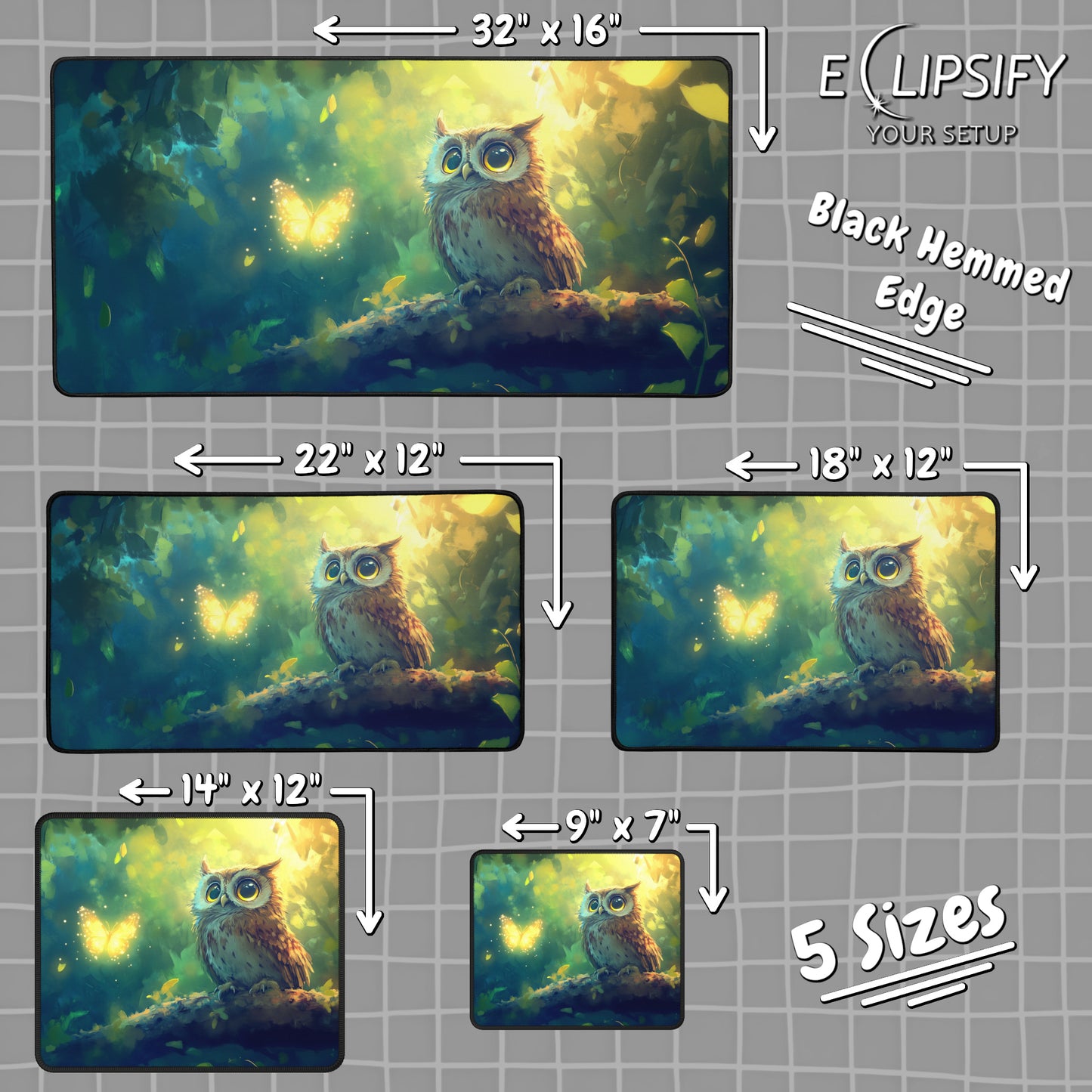 Magical Guardian: Owl Gaming Mouse Pad