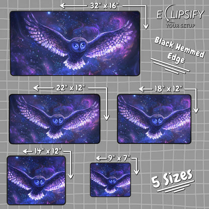 Celestial Magic: Owl Gaming Mouse Pad