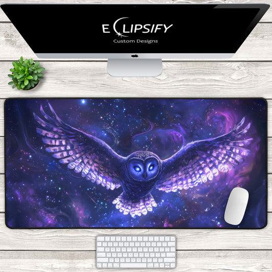 Celestial Magic: Owl Gaming Mouse Pad