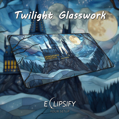 Twilight Glasswork: Magical Castle Gaming Mouse Pad