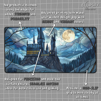 Twilight Glasswork: Magical Castle Gaming Mouse Pad