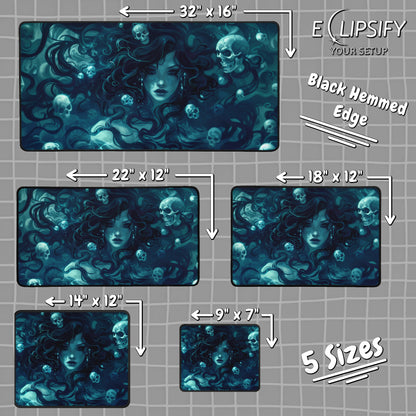 Stone Serpent: Medusa And Skulls Gaming Mouse Pad