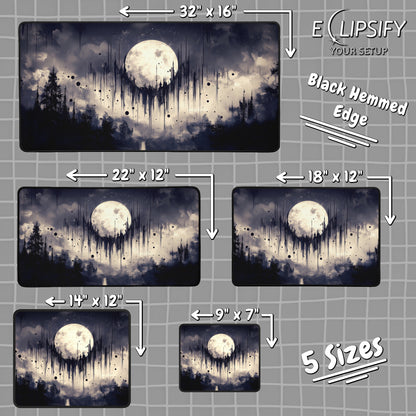 Midnight Mirage: Celestial Moon Mouse Pad