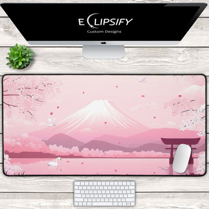 Mount Fuji: Kawaii Pink Gaming Mouse Pad